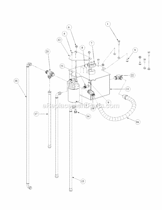Hydro Pump Assembly Diagram and Parts List for M48-KWS 53AB5D4M150 Cub Cadet Sprayer